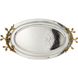 Gilded Leaf Oval Tray | 15" Long