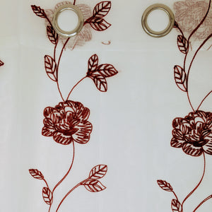 Red Bella Sheer Curtain | 54" by 90"
