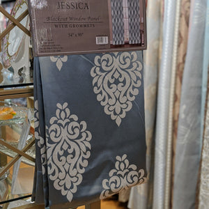 Silver Jessica Blackout Curtains | 55" By 90"