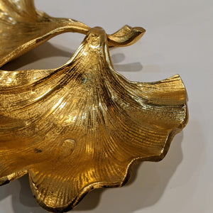 Ginkgo Leaf Shape Trays Showcase Room Fashion Decor Plate - Gold