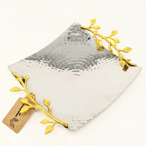 Gilded Leaf Square Tray | 8" Wide