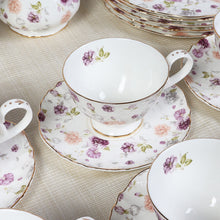 Load image into Gallery viewer, Purple Rose Tea Set | 6 Serving
