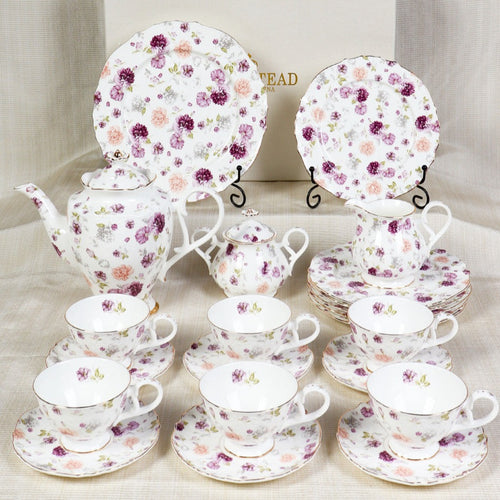 Purple Rose Tea Set | 6 Serving