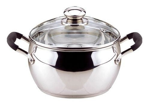 Stainless Steel Casserole with Glass Lid (20, 22, 24 cm)