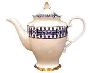 Porcelain Blue Designed Teapot 1500ml (6 Cups)