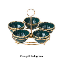 Load image into Gallery viewer, Emerald Green Dessert Bowl Serving Set
