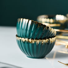 Load image into Gallery viewer, Emerald Green Dessert Bowl Serving Set
