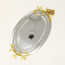 Load image into Gallery viewer, Gilded Leaf Oval Tray | 15&quot; Long
