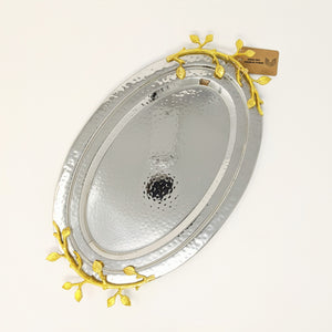 Gilded Leaf Oval Tray | 15" Long