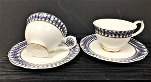 Royal Blue Cup and Saucer Set | Pair