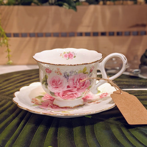 Country Rose Cup and Saucer Set | Pair
