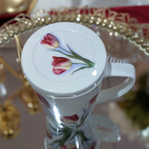 Tulip Mug with Strainer and Lid