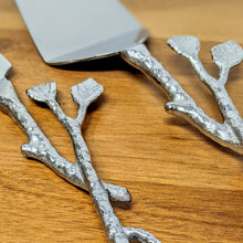 Load image into Gallery viewer, Silver Leaf Cake Serving Set
