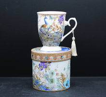Load image into Gallery viewer, Peacock Tea Cup } Bone China
