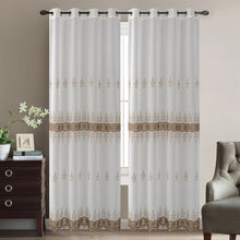 Load image into Gallery viewer, Brown Chili Embroidered Sheer Curtain | 56&quot; By 90&quot;
