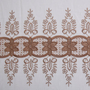 Brown Chili Embroidered Sheer Curtain | 56" By 90"
