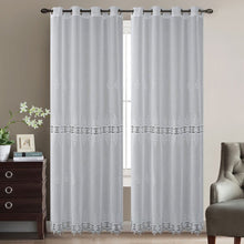 Load image into Gallery viewer, White Chili Embroidered Sheer Curtain | 56&quot; By 90&quot;
