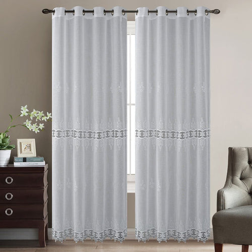 White Chili Embroidered Sheer Curtain | 56