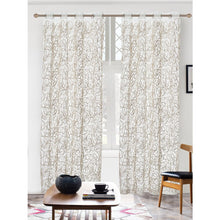 Load image into Gallery viewer, Gold on White Sydney Sheer Curtain | 60&quot; by 90&quot;

