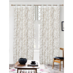 Gold on White Sydney Sheer Curtain | 60" by 90"
