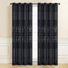 Load image into Gallery viewer, Black Genevieve Embroidery Room Darkening Curtain | 56&quot; by 96&quot;
