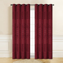 Load image into Gallery viewer, Dark Red Genevieve Embroidery Room Darkening Curtain | 56&quot; by 96&quot;
