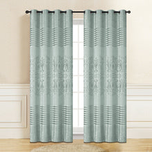 Load image into Gallery viewer, Turquoise Green Genevieve Embroidery Room Darkening Curtain | 56&quot; by 96&quot;
