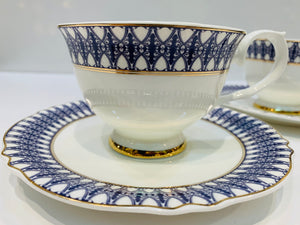 Royal Blue Cup and Saucer Set | Pair