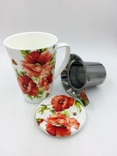 Load image into Gallery viewer, Roses Mug with Strainer and Lid
