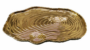 Gold Tree Bark Tray | 16"