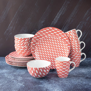 Majorelle Orange 16 Pieces Dinner Set