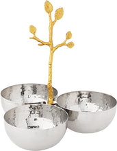 Charger l&#39;image dans la galerie, Gilded Leaf Triple Nut Bowl
