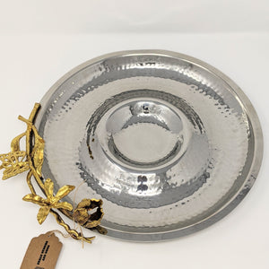 Gilded Flower Round Tray | 12.5" Wide