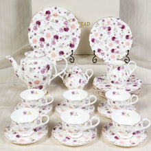 Load image into Gallery viewer, Purple Rose Tea Set | 6 Serving
