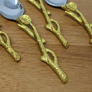 Gilded Leaf Teaspoon Set | 4 Pieces