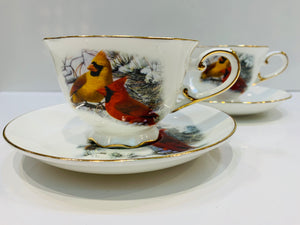 Cardinal Cup and Saucer Set | Pair