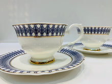 Charger l&#39;image dans la galerie, Royal Blue Cup and Saucer Set | Pair
