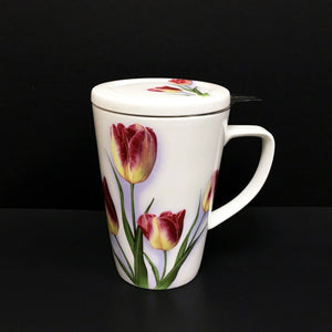 Tulip Mug with Strainer and Lid