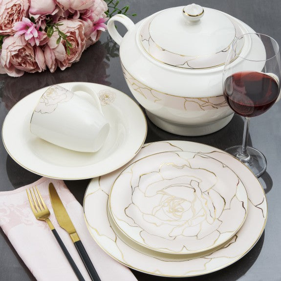 Rose Gold Blossom Dinner Set | 6 Servings